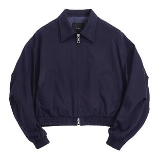 The General Jacket 法工蓝清水洗棉重缎厚斜铜氨春夏高腰短夹克
