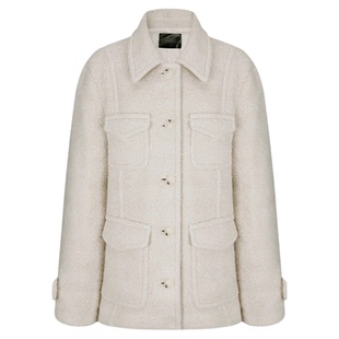 现货！复古高级感2026韩国翻领多口袋纯色中长款羊毛大衣呢外套女