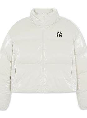 MLB官方女款时尚韩系亮面短款加厚保暖羽绒服外套冬季新款DJB05
