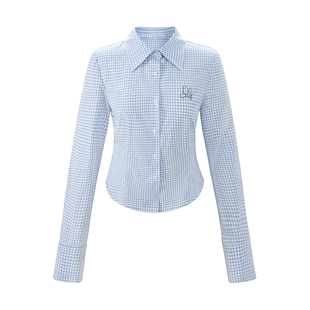 UNIFREE学院风长袖衬衣新款小个子修身美式辣妹显瘦百搭jk衬衫女