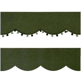 魔术贴自粘免打孔帘头波浪弧形雪尼尔眉头全遮光窗幔装墙顶上定制