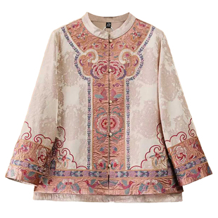 千椿物喜新中式国风重工镶边刺绣气质立领对襟百搭温柔太太服上衣