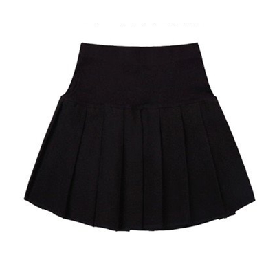 毛呢女高腰韩版显瘦黑色半身裙