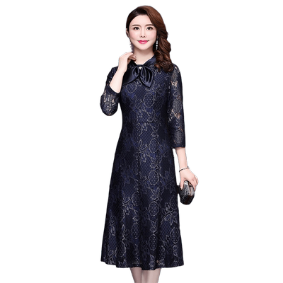 香妮芬妈妈阔太太洋气中年连衣裙