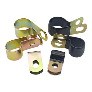 镀锌单管夹Q686浸塑R型抱箍油管卡箍喉箍单管夹线卡F4管卡骑马卡8