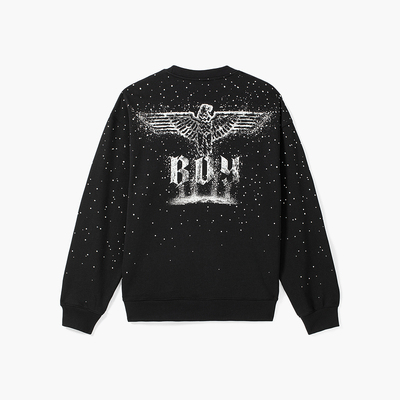 【满天星】BOYLONDON潮牌烫钻圆领长袖卫衣春季男女同款N03902