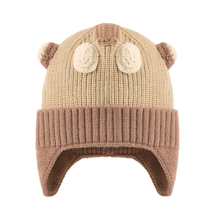 贝肽斯儿童帽子秋冬2024新款男童女童外出毛线帽宝宝针织护耳帽