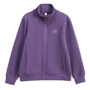 立领加绒外套女秋冬2024年新款时尚奥粒双面绒卫衣百搭拉链开衫潮
