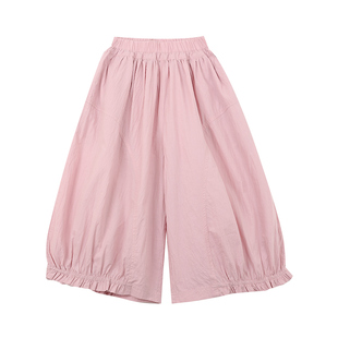 史豌豆童装女童2026新款裤子儿童夏季洋气柔软轻薄休闲花苞灯笼裤