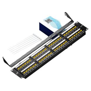 山泽网络配线架24口48口网线免打直通超5五6六类千兆光纤跳线理线110电话语音配线架1U加厚金属线缆整理机柜