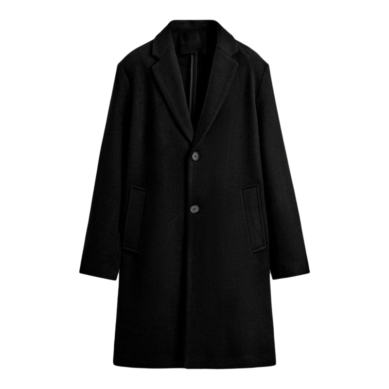 柜799！25秋季新品 男装 羊毛修身直筒开叉毛呢大衣外套 5070100