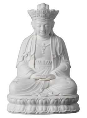 戴玉堂德化白瓷林建平毗卢观音佛像坐莲观世音菩萨客厅工艺品摆件