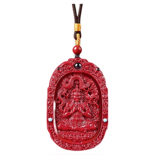 正品朱砂本命佛吊坠男生肖属马挂件本命年普贤菩萨女守护神项链