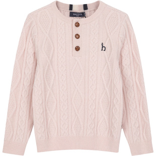 hazzys哈吉斯童装男女童羊毛衫秋冬新品中大童绵羊毛针织上衣