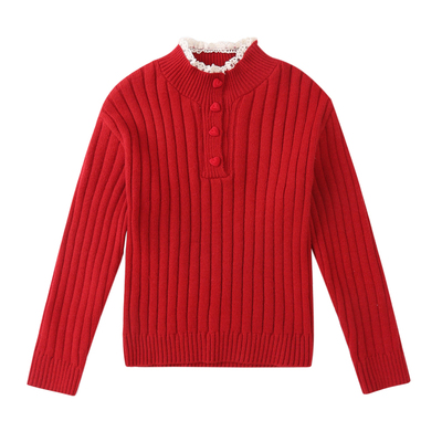 女童毛衣2025冬季新款洋气韩版穿搭套头低领打底衫儿童潮范针织衫