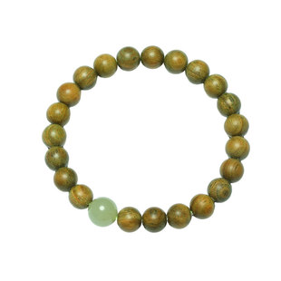 普陀山天然绿檀单圈手串男女士盘玩和田玉好运檀香木佛珠手链配饰