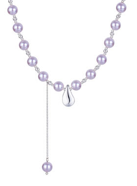 曼塔玫瑰紫色珍珠项链女