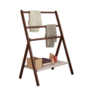 家用落地挂衣架实木床头衣帽架卧室晚上睡觉临时搭衣裤收纳的架子