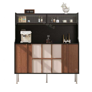 定制实木餐边柜客厅酒柜茶水柜厨房储物柜收纳柜橱柜一体靠墙高柜