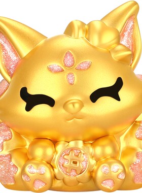 潮宏基好事发生足金串珠九尾狐黄金转运珠5D硬金手串鎏彩桃花女