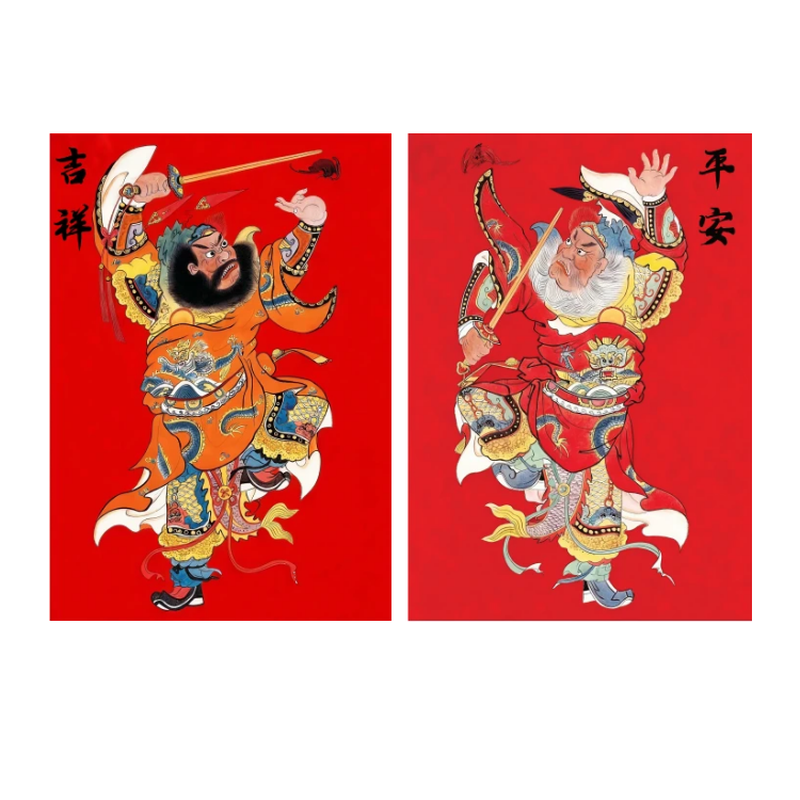 新年春节钟馗魏征门神贴画