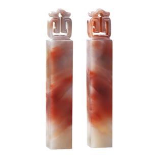 宣品书房如意回纹对章情侣印章婚嫁定制老挝石玉石私章姓名书法国画小楷篆刻婚庆礼品手工雕刻礼物定制纪念品