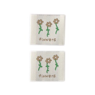 韩国进口可爱花朵刺绣织唛手工衣服布贴补丁贴标签包袋围裙装饰贴
