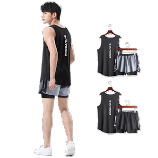 运动套装男健身衣服速干背心专业马拉松跑步装备夏季篮球训练短裤