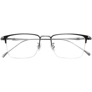金丝纯钛半框近视眼镜男可配度数防蓝光复古眉线眼睛框镜架高级感