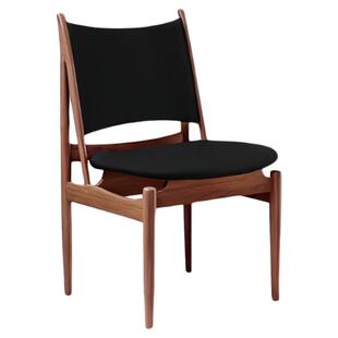 北美黑胡桃木原木靠背椅北欧简约实木餐椅主人椅明星同款酋长椅子