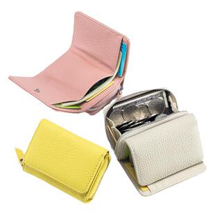 日式短款真皮女士三折迷你RFID钱包大容量新款多功能零钱袋收纳包
