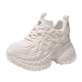 厚底内增高老爹鞋女2025新款秋冬加绒爆款时尚百搭真皮运动小白鞋