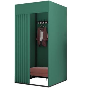 移动地摊试衣间门帘轨道服装店展示架简易更换衣室便携式落地活动