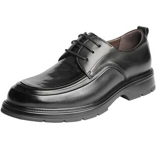 百丽男鞋通勤内增高商务真牛皮鞋男士25秋新商场款结婚鞋8TS01CM5