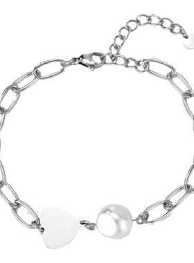 小众拼接爱心可调节钛钢礼物手链