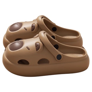 洞洞鞋男款夏季外穿2026新款沙滩厚底凉鞋卡皮巴拉包头半拖鞋男士