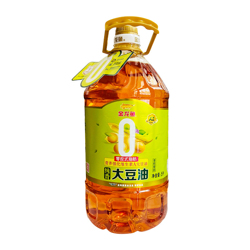 大桶金龙鱼零反式脂肪营养强化维生素a纯香大豆油5L桶装 非转基因