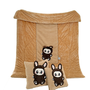 双面暖绒 加厚北极绒抱枕车用被子两用二合一午睡枕头沙发靠枕毯