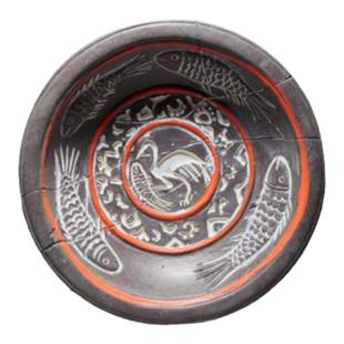 汉代捉鱼图陶盘立体冰箱贴河北博物院满城汉墓文创文物博物馆纪念