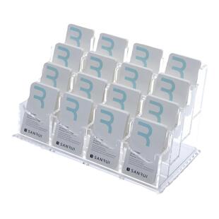 亚克力透明名片架展厅竖向名片盒多层多格桌面大容量收纳盒透明