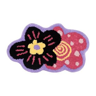 儿童房地毯女孩卧室床边毯可机洗多巴胺梳妆台化妆椅地垫入户防滑