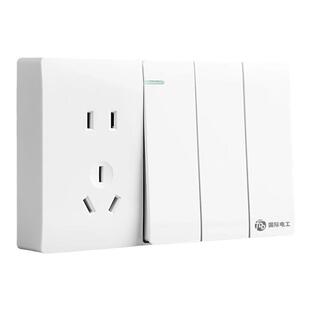 3开5孔三开五孔三位双控带双插座118型3开关带五孔面板超薄明装