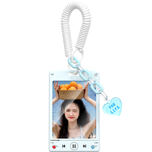 ins风音乐播放器公交卡饭卡套创意钥匙扣挂件卡套证件保护套ic卡门禁亚克力羊城通八达挂包照片明星小卡卡套