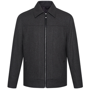 【热燃/绵羊毛】利郎官方 短款毛呢大衣男士翻领2025冬季夹克外套