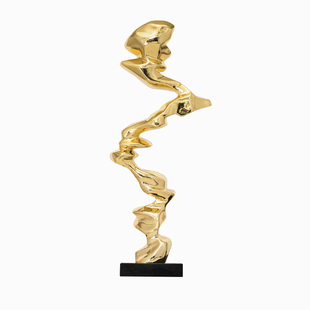 现代轻奢酒店大堂摆件样板间客厅入户玄关抽象树脂电镀雕塑艺术品