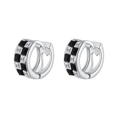 kitsh棋盘格耳钉男女欧美冷淡风