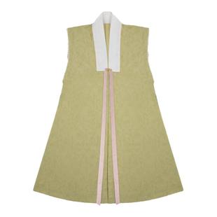 卿子赋明制汉服女童长褙心比甲儿童马面裙童装仿真丝织金春分秋款