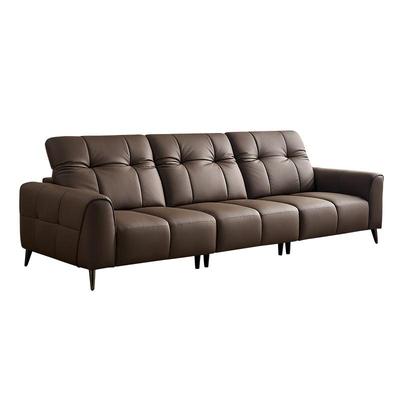 全友家居现代简约真皮沙发客厅家用2025新款复古风直排沙发家具