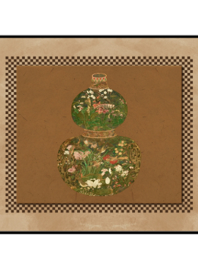 葫芦新中式装饰画电表箱遮挡挂画