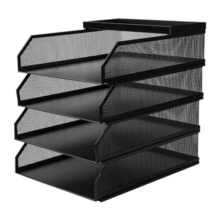 得力金属文件座文件框文件篮文件托盘书立架办公桌面收纳盒文件架